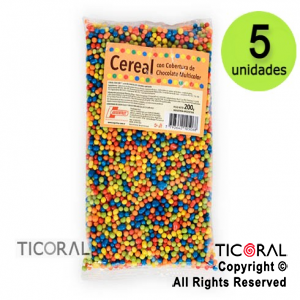 CEREAL CHOCOLATE COLOR MULTICOLOR  X 5 paquetes X200GR ARGENFRUT